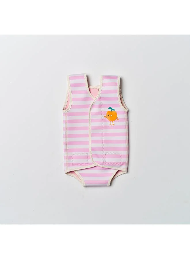 ساني لايف بدلة سباحة للأطفال من المطاط الطبيعي بلون الخوخ والقشدي